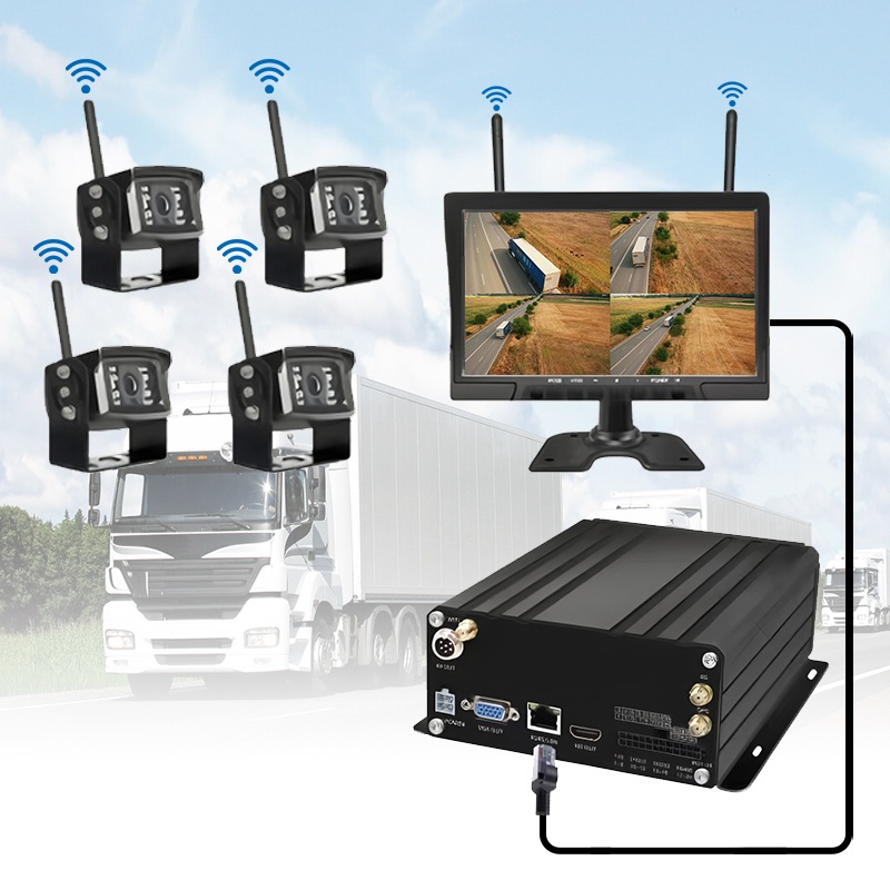 10,1 tums 4CH trådlös hårddisk mobilt NVR-system