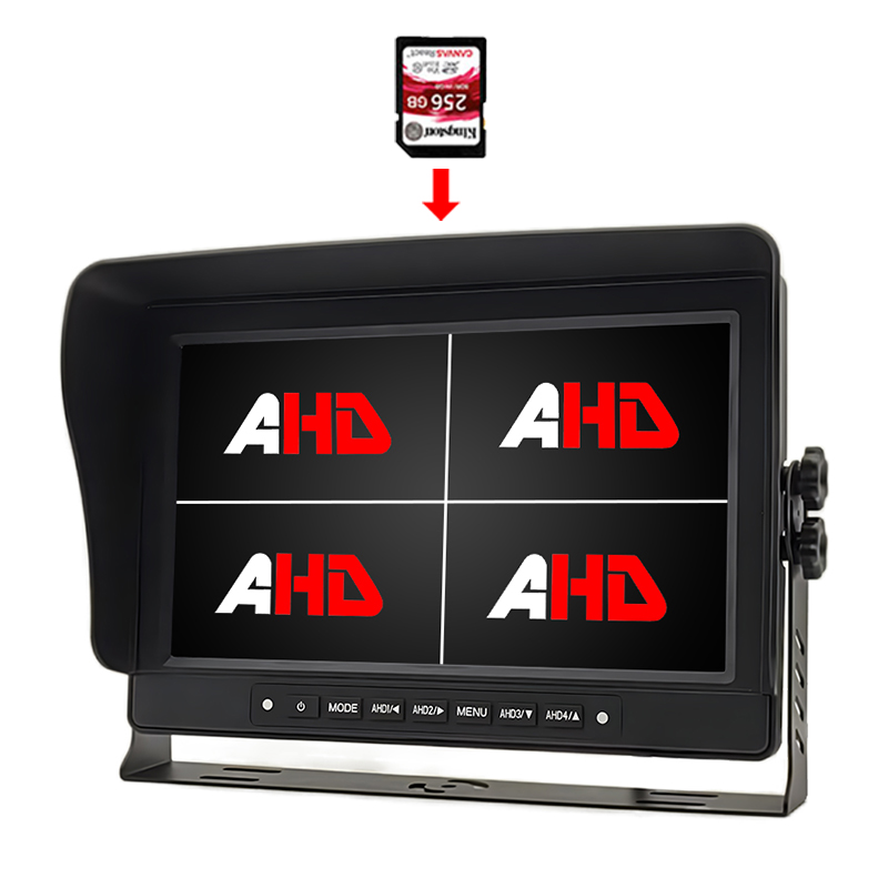 10.1 Vattentät Quad View Display Videoinspelning AHD-skärm