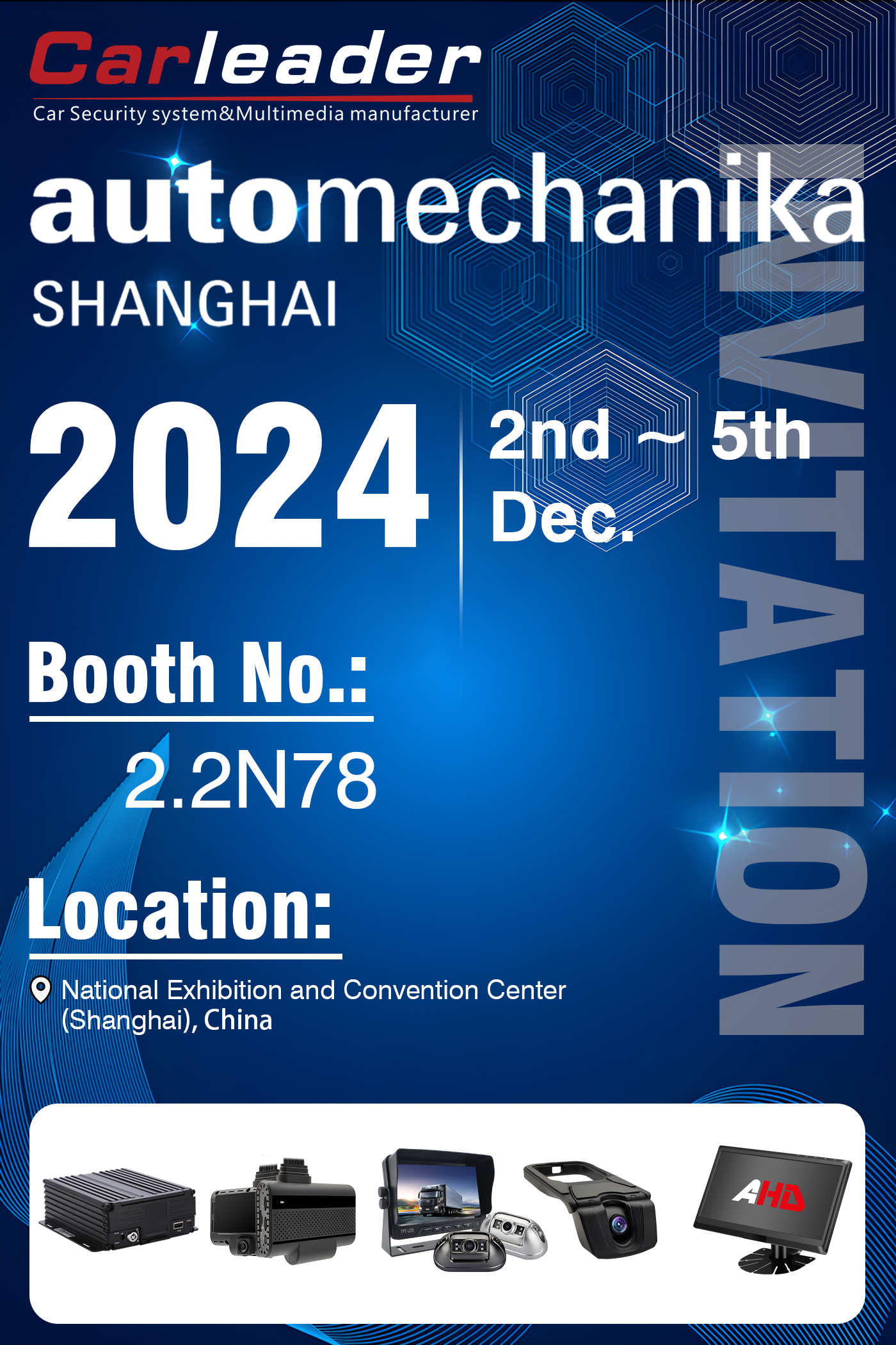 Automechanika Shanghai 2024-utställning | Monternr: 2.2N78, chef som väntar på ditt besök