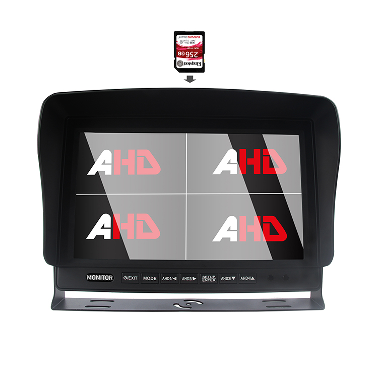 Carleader 10,1 tums AHD Quad Split Display SD DVR fordonsmonitor