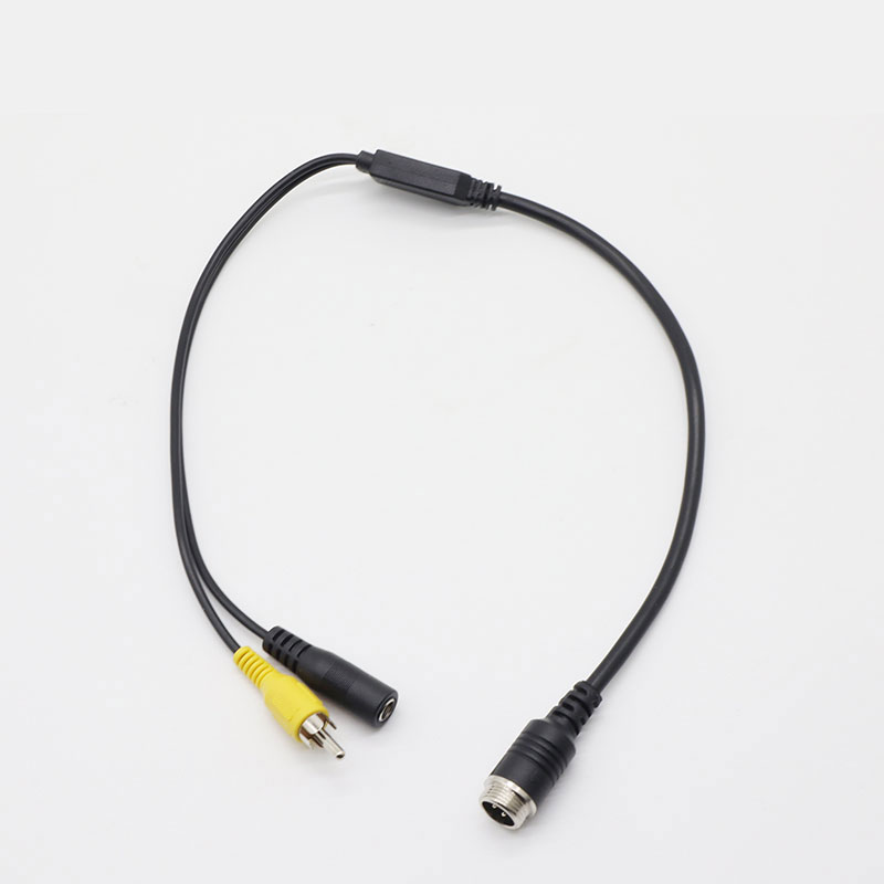 4P M till RCA M och DC Adapter-kabel