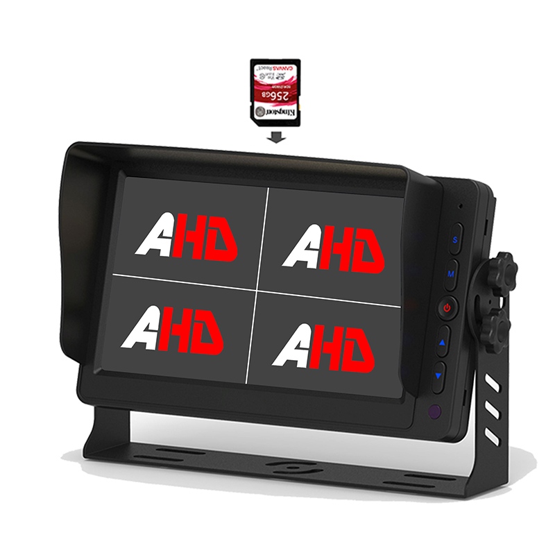 7-tums Quad Display Truck Videoinspelning AHD-skärm