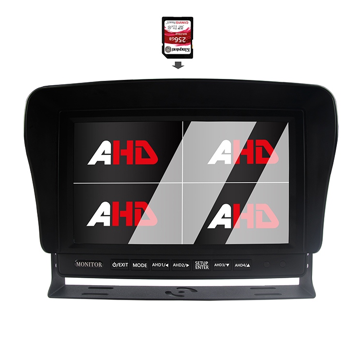 9 tums Quad Display Truck Videoinspelning AHD-skärm